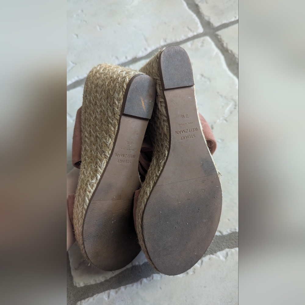 Stuart Weitzman Wedge Heels Dusty Pink - Picture 5 of 6